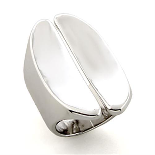 LO207 - Rhodium White Metal Ring with No Stone-0