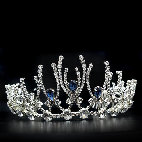 LO2107 - Imitation Rhodium Brass Tiaras & Hair Clip with Top Grade Crystal  in Montana-0