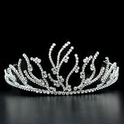 LO2117 - Imitation Rhodium Brass Tiaras & Hair Clip with Top Grade Crystal  in Clear-0