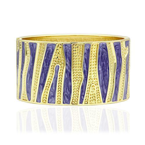 LO2118 - Flash Gold White Metal Bangle with Epoxy  in No Stone-0