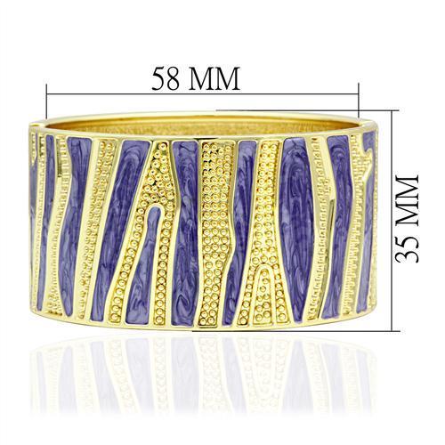 LO2118 - Flash Gold White Metal Bangle with Epoxy  in No Stone-1