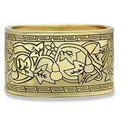 LO2120 - Flash Gold White Metal Bangle with No Stone-0