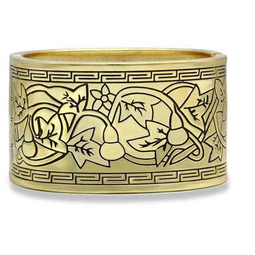 LO2120 - Flash Gold White Metal Bangle with No Stone-0