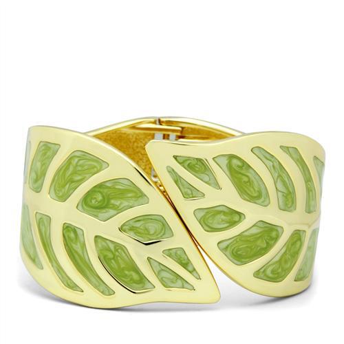 LO2121 - Flash Gold White Metal Bangle with Epoxy  in No Stone-0