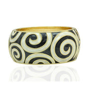 LO2126 - Flash Gold White Metal Bangle with Epoxy  in No Stone-0