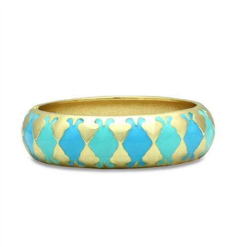 LO2127 - Flash Gold White Metal Bangle with Epoxy  in No Stone-0