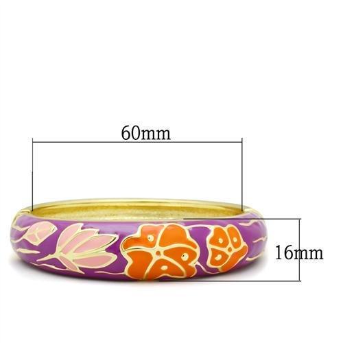 LO2133 - Flash Gold White Metal Bangle with Epoxy  in No Stone-1