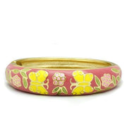 LO2134 - Flash Gold White Metal Bangle with Epoxy  in No Stone-0