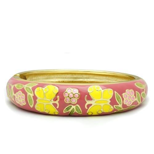 LO2134 - Flash Gold White Metal Bangle with Epoxy  in No Stone-0