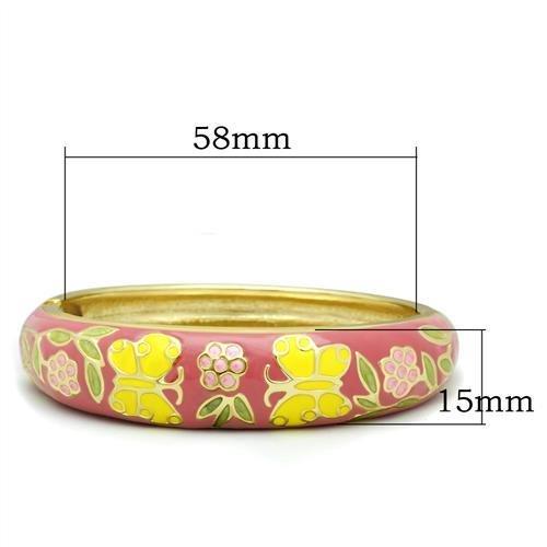 LO2134 - Flash Gold White Metal Bangle with Epoxy  in No Stone-1