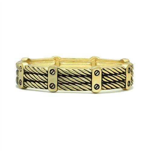 LO2135 - Flash Gold White Metal Bangle with No Stone-0