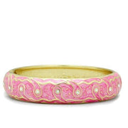 LO2136 - Flash Gold White Metal Bangle with Top Grade Crystal  in Clear-0
