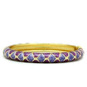 LO2137 - Flash Gold White Metal Bangle with Epoxy  in No Stone-0