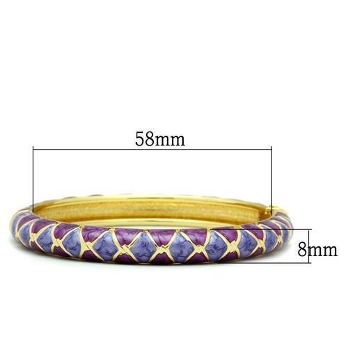 LO2137 - Flash Gold White Metal Bangle with Epoxy  in No Stone-1