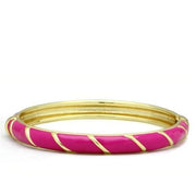 LO2139 - Flash Gold White Metal Bangle with Epoxy  in No Stone-0