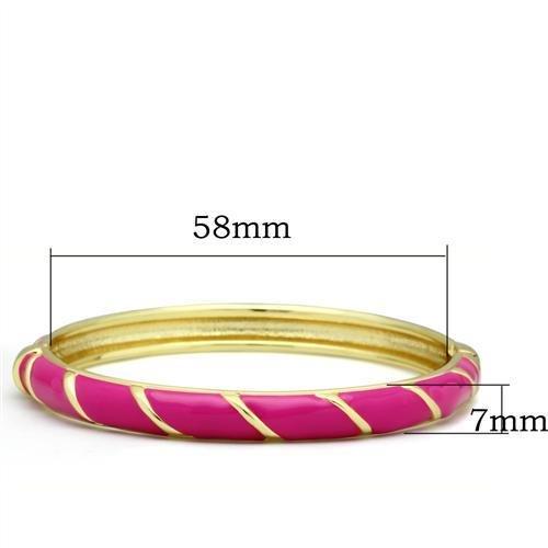 LO2139 - Flash Gold White Metal Bangle with Epoxy  in No Stone-1