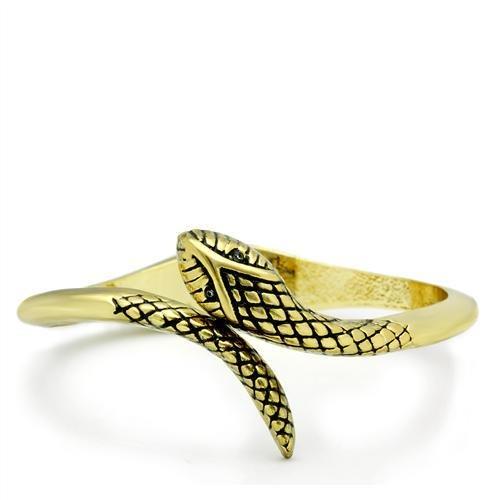LO2140 - Flash Gold White Metal Bangle with Top Grade Crystal  in Clear-0
