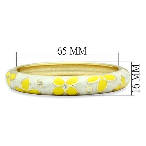 LO2141 - Flash Gold White Metal Bangle with Top Grade Crystal  in Clear-1