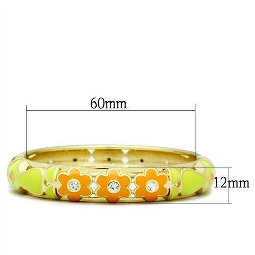 LO2142 - Flash Gold White Metal Bangle with Top Grade Crystal  in Clear-1