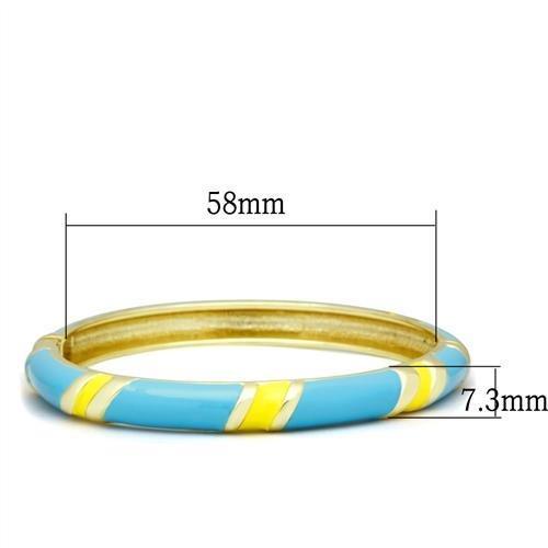 LO2143 - Flash Gold White Metal Bangle with Epoxy  in No Stone-1