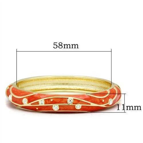 LO2144 - Flash Gold White Metal Bangle with Top Grade Crystal  in Clear-1