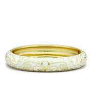 LO2147 - Flash Gold White Metal Bangle with Epoxy  in No Stone-0