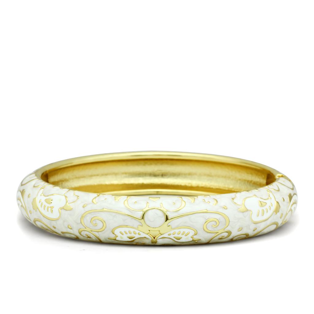 LO2147 - Flash Gold White Metal Bangle with Epoxy  in No Stone-0