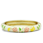 LO2149 - Flash Gold White Metal Bangle with Epoxy  in No Stone-0