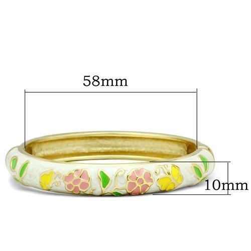 LO2149 - Flash Gold White Metal Bangle with Epoxy  in No Stone-1