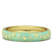 LO2151 - Flash Gold White Metal Bangle with Top Grade Crystal  in Clear-0