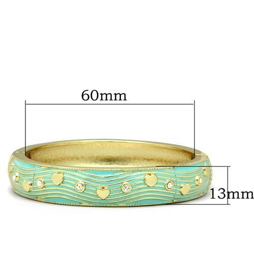 LO2151 - Flash Gold White Metal Bangle with Top Grade Crystal  in Clear-1