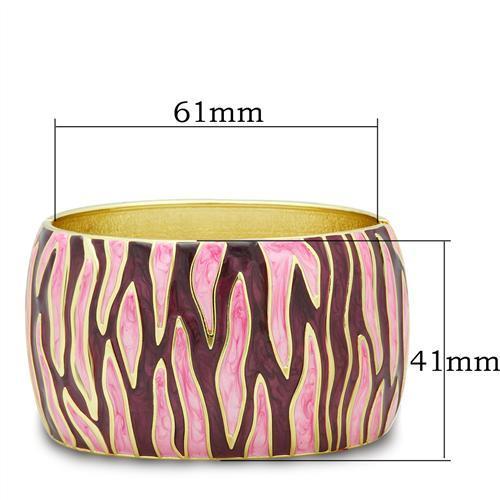 LO2154 - Flash Gold White Metal Bangle with Epoxy  in No Stone-1