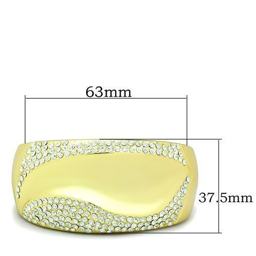 LO2155 - Flash Gold White Metal Bangle with Top Grade Crystal  in Clear-1