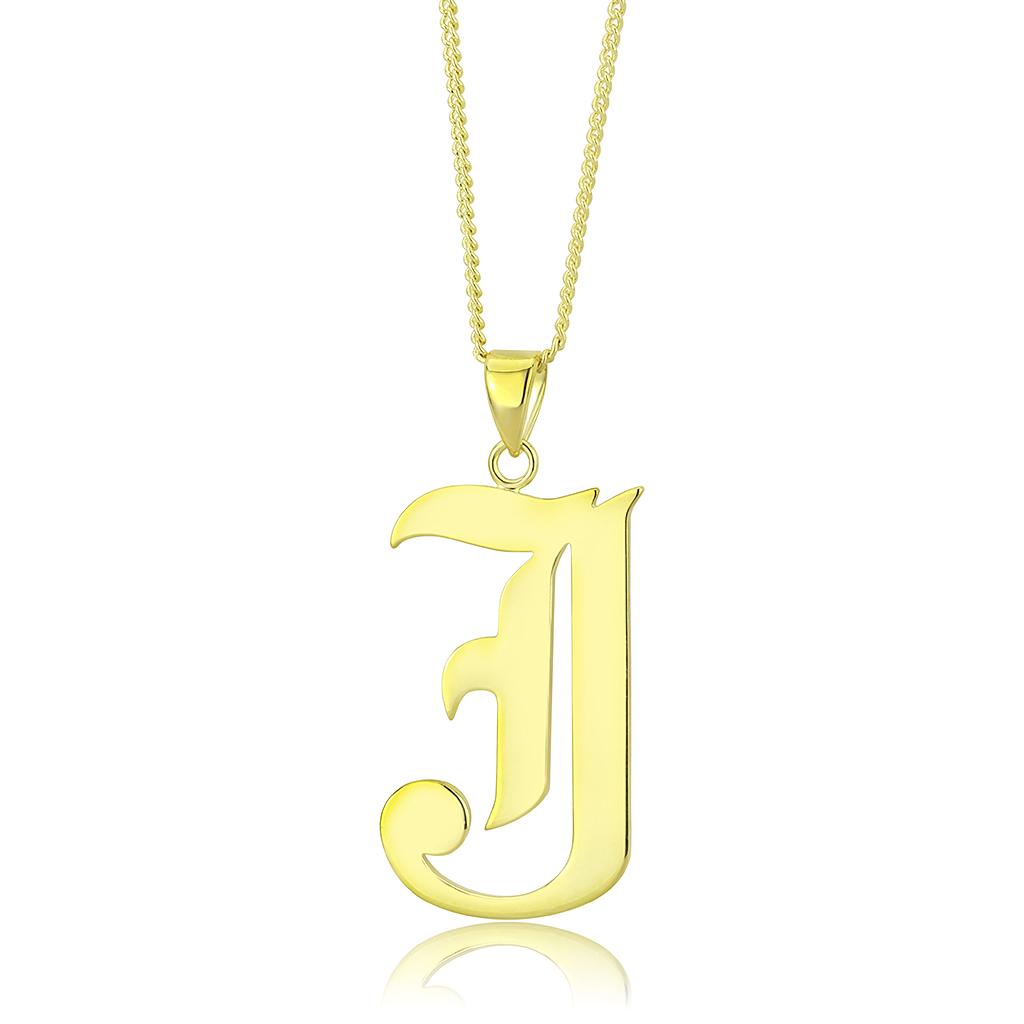 LO230 - Gold Brass Chain Pendant with No Stone-0