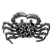 LO2392 - Imitation Rhodium White Metal Brooches with Top Grade Crystal  in Jet-0