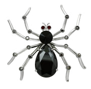 LO2397 - Imitation Rhodium White Metal Brooches with AAA Grade CZ  in Jet-0