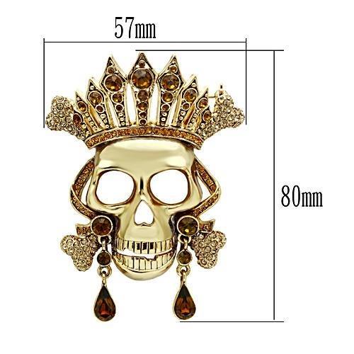 LO2407 - Gold White Metal Brooches with Top Grade Crystal  in Multi Color-1