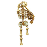 LO2414 - Gold White Metal Brooches with Top Grade Crystal  in Multi Color-0