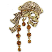 LO2415 - Gold White Metal Brooches with Top Grade Crystal  in Multi Color-0