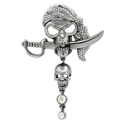 LO2417 - Imitation Rhodium White Metal Brooches with Top Grade Crystal  in Aurora Borealis (Rainbow Effect)-0