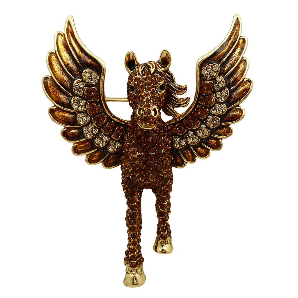LO2421 - Gold White Metal Brooches with Top Grade Crystal  in Multi Color-0