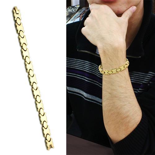 LO2424 - Gold Brass Bracelet with No Stone-1