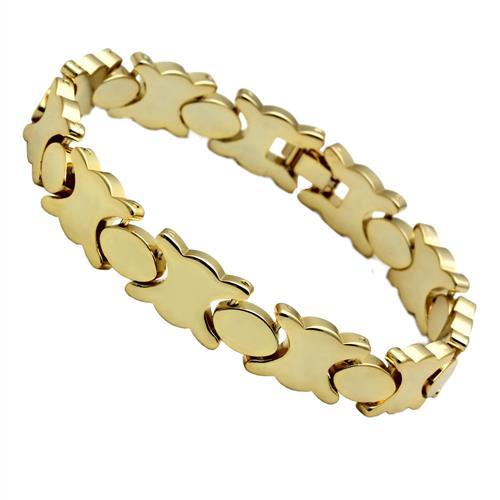 LO2424 - Gold Brass Bracelet with No Stone-0