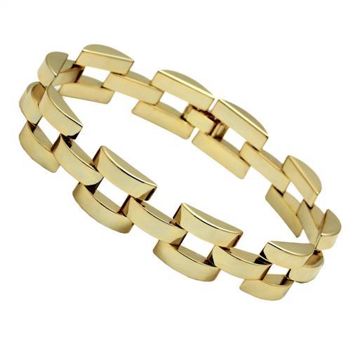 LO2425 - Gold Brass Bracelet with No Stone-0