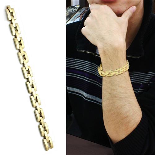 LO2426 - Gold Brass Bracelet with No Stone-1