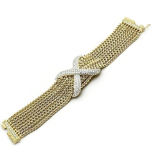 LO2469 - Rhodium Brass Ring with AAA Grade CZ  in Clear-3