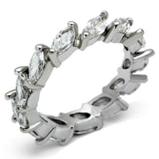 LO2469 - Rhodium Brass Ring with AAA Grade CZ  in Clear-0