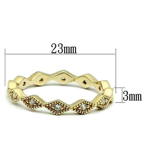 LO2477 - Gold Brass Ring with AAA Grade CZ  in Clear-1