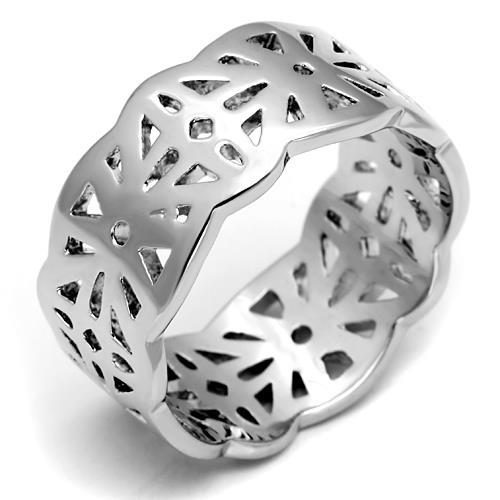 LO2483 - Imitation Rhodium Brass Ring with No Stone-0