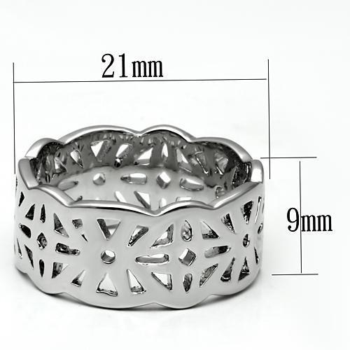 LO2483 - Imitation Rhodium Brass Ring with No Stone-1